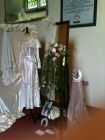 Wedding dress with floral display